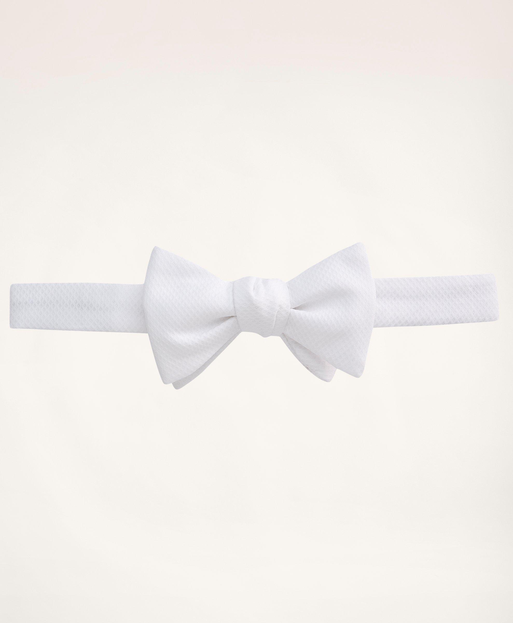 Brooks Brothers Pique Pre-tied Bow Tie | White