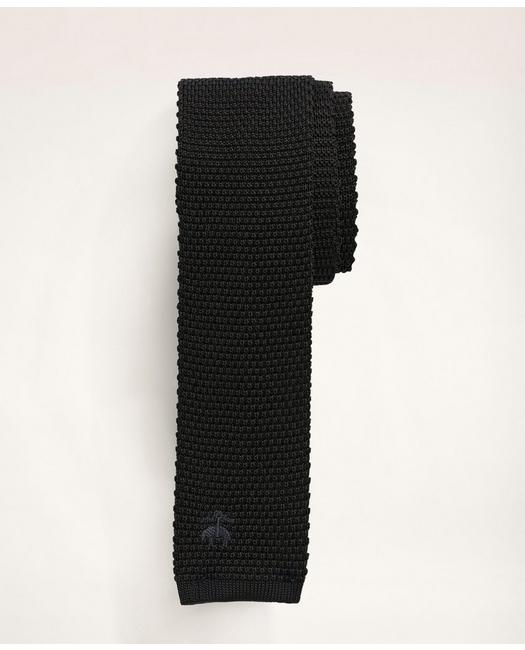Brooks Brothers Logo Knit Tie | Black