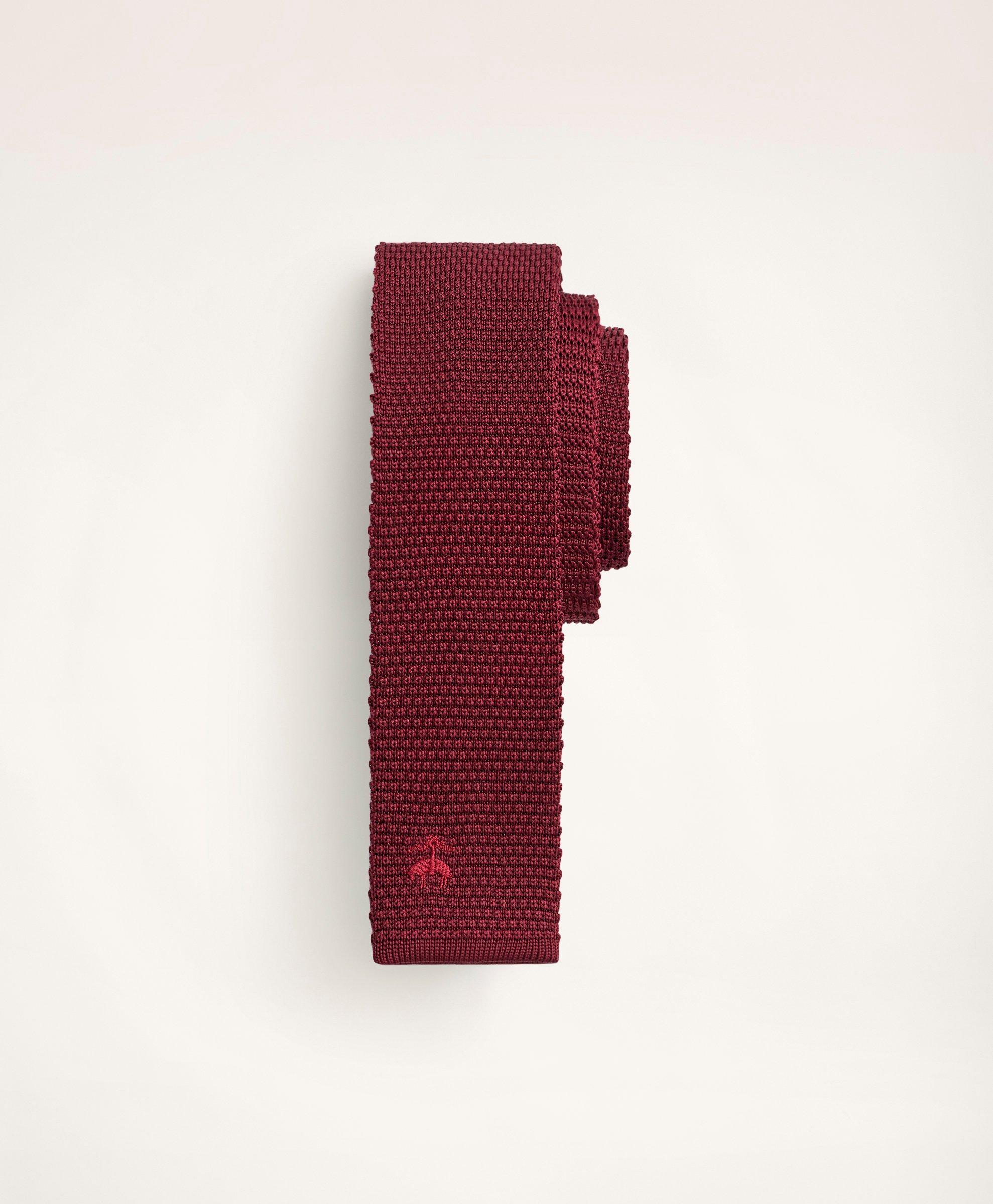 Brooks Brothers Logo Knit Tie | Red