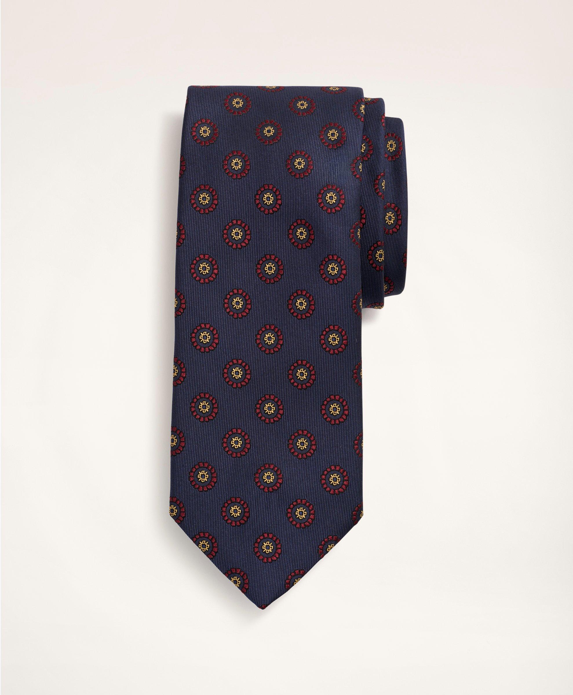 Brooks Brothers Silk Medallion Tie | Navy