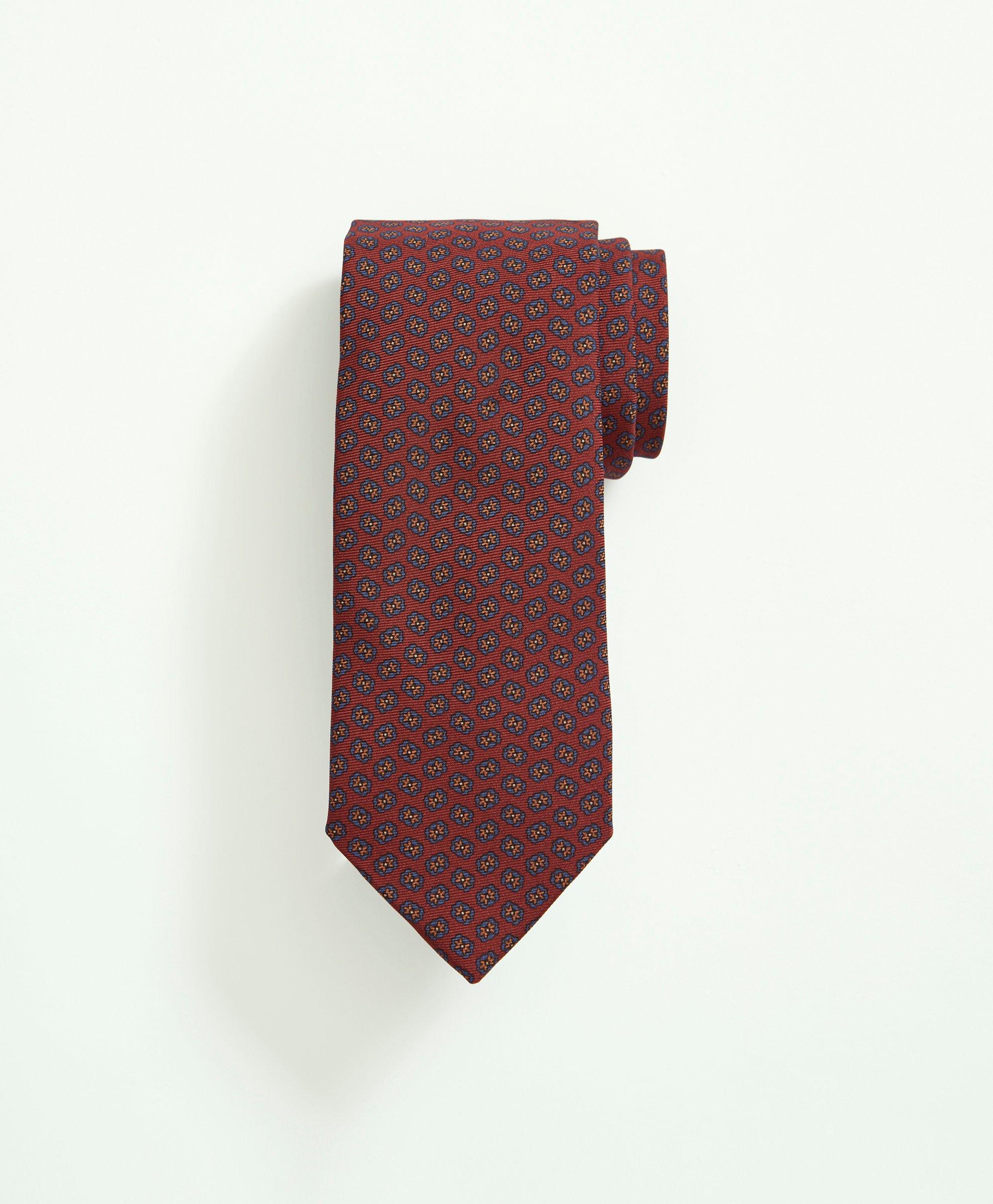 Brooks Brothers Silk Floral Tie | Dark Red