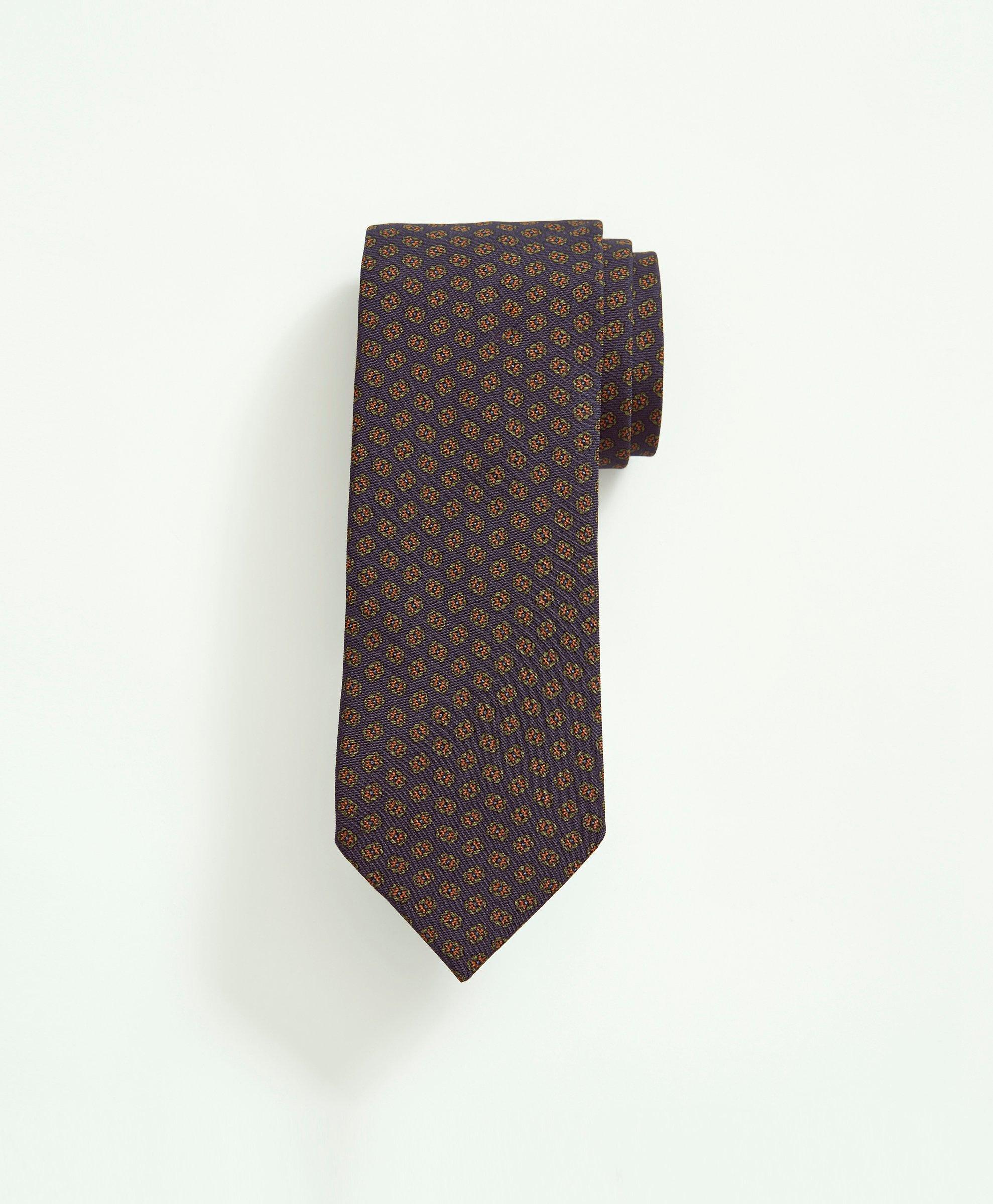 Brooks Brothers Silk Floral Tie | Medium Navy