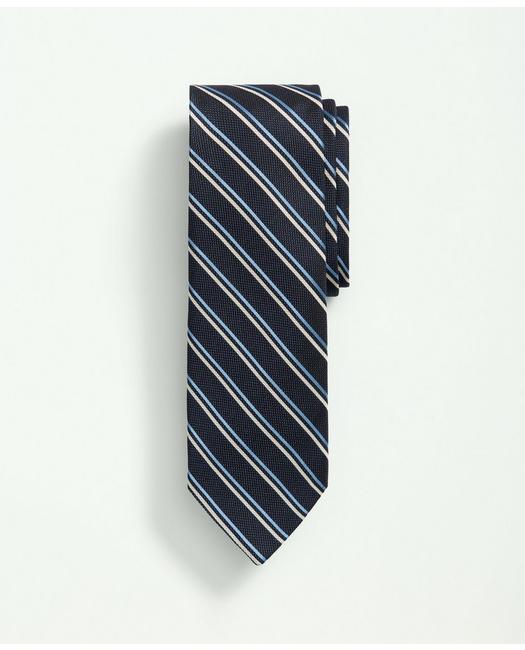 Brooks Brothers Silk Striped Tie | Navy | Size Regular