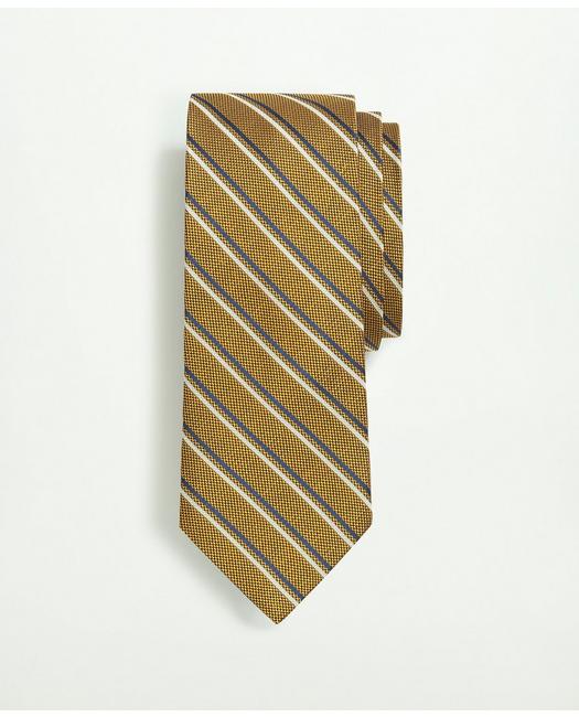 Brooks Brothers Silk Striped Tie | Yellow | Size Regular