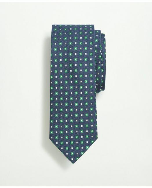 Brooks Brothers Silk Geo Pattern Tie | Green | Size Regular