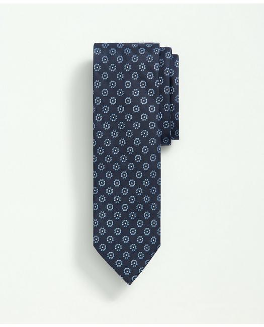 Brooks Brothers Silk Flower Pattern Tie | Navy | Size Regular