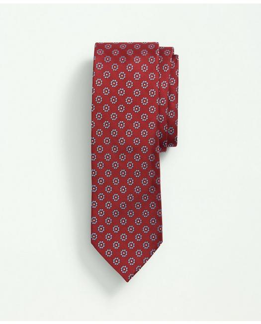 Brooks Brothers Silk Flower Pattern Tie | Red | Size Regular