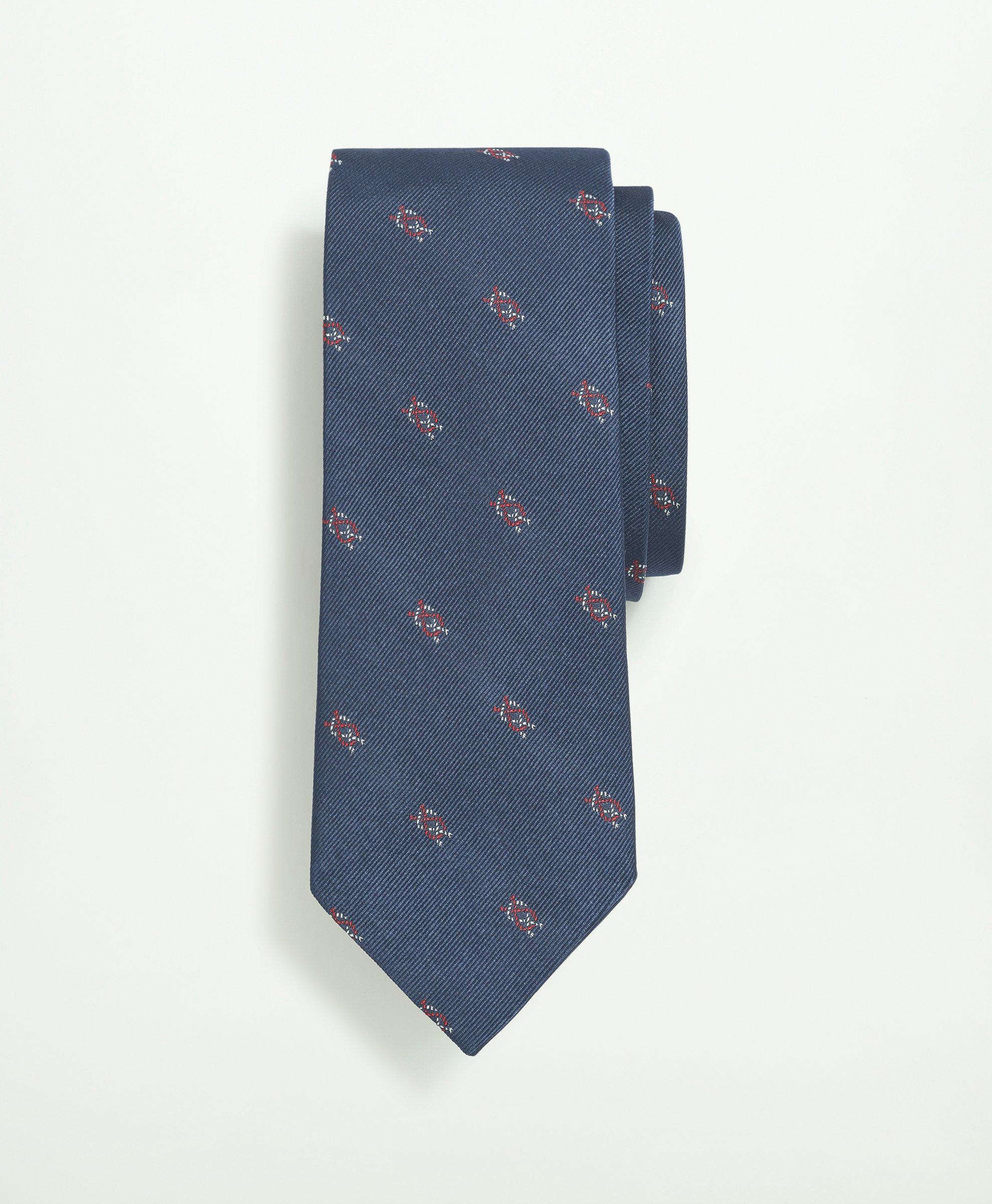 Brooks Brothers Silk Nautical Knot Pattern Tie | Navy | Size Regular