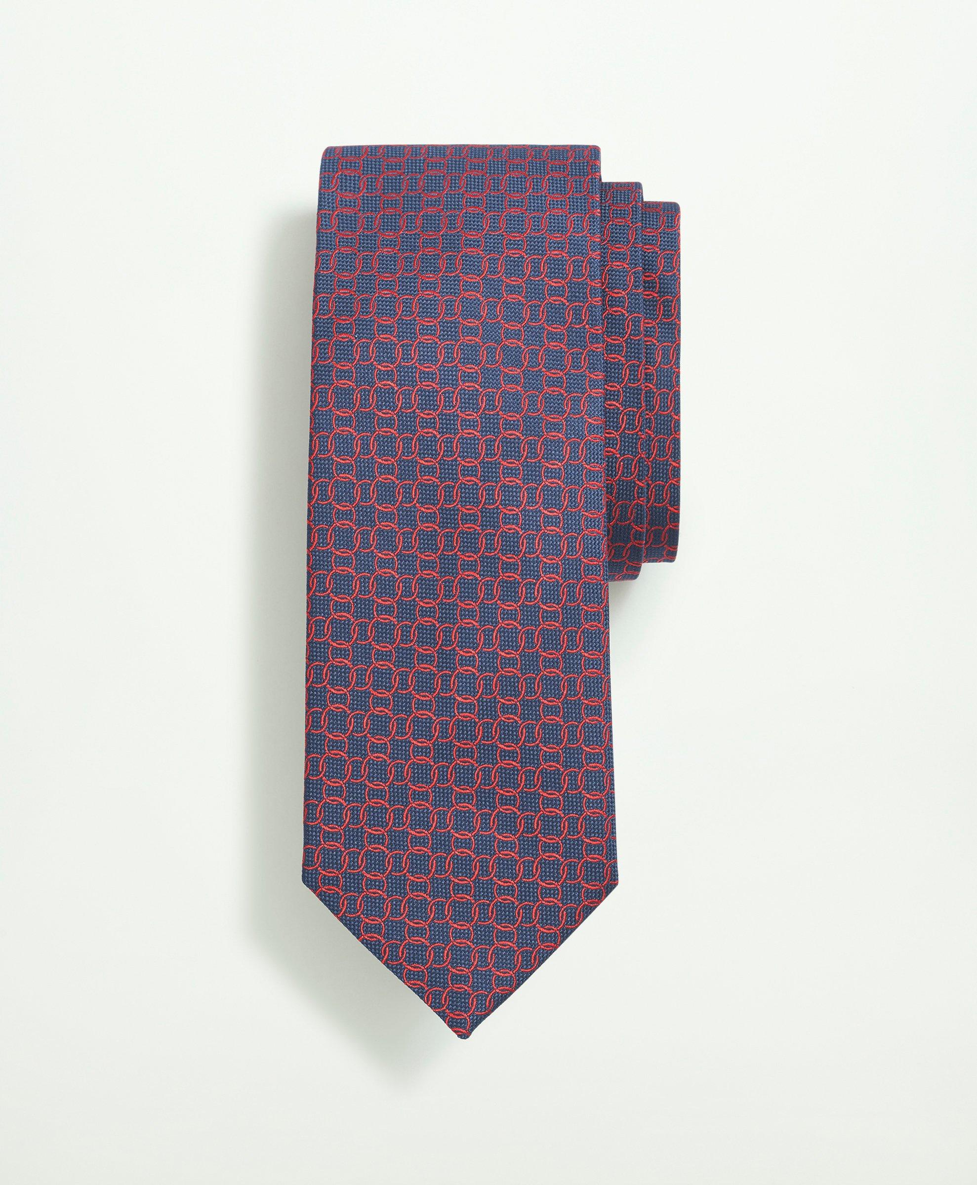 Brooks Brothers Silk Circle Link Pattern Tie | Red | Size Regular