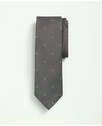 Silk Tie Fleece Mini Square Pattern Tie