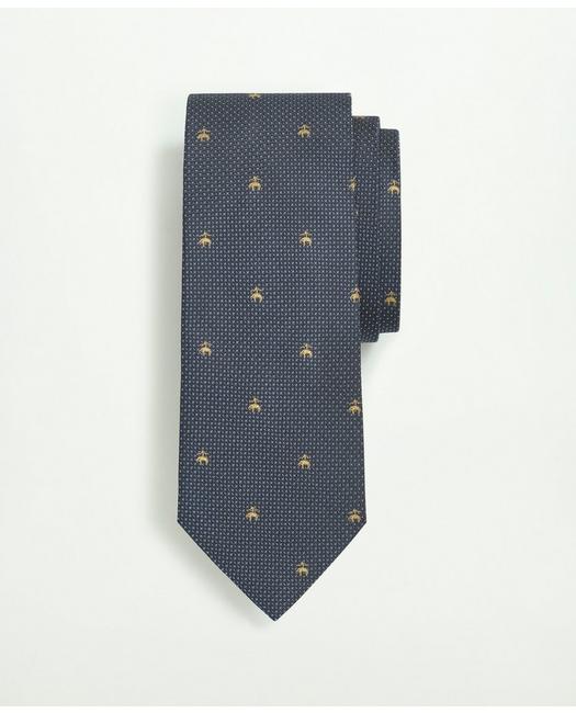 Brooks Brothers Silk Tie Fleece Mini Square Pattern Tie | Navy | Size Regular