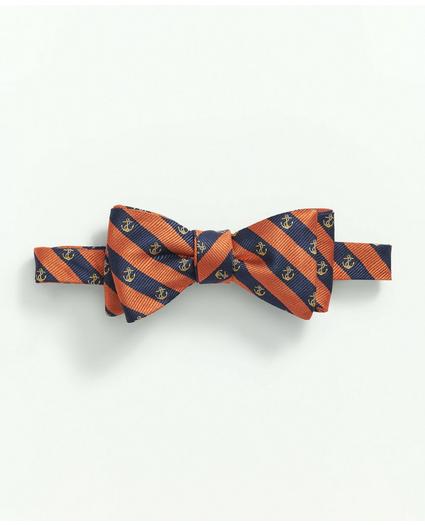 Silk Anchor Striped Bow Tie