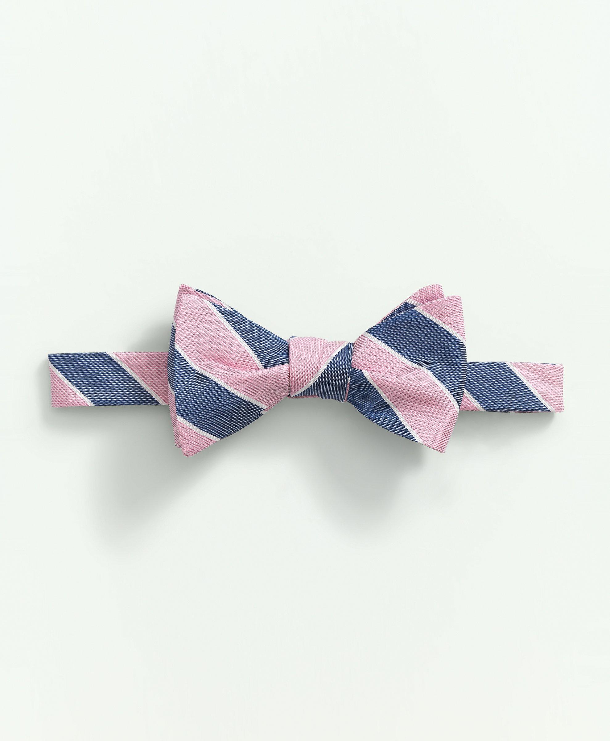 Brooks Brothers Silk Striped Bow Tie | Pink