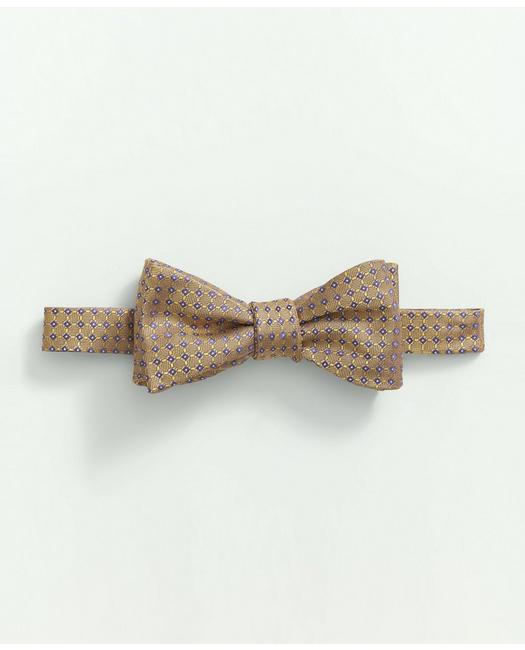 Brooks Brothers Silk Woven Mini Geo Pattern Bow Tie | Yellow
