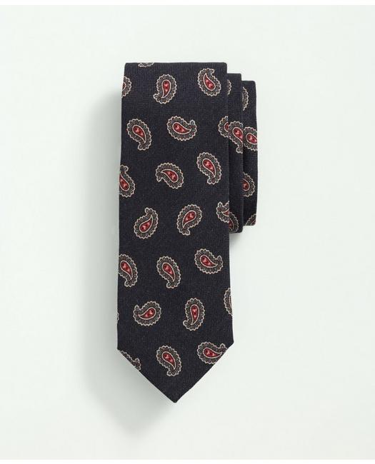 Brooks Brothers Wool Silk Paisley Tie | Navy/red | Size L/xl In Navy,red