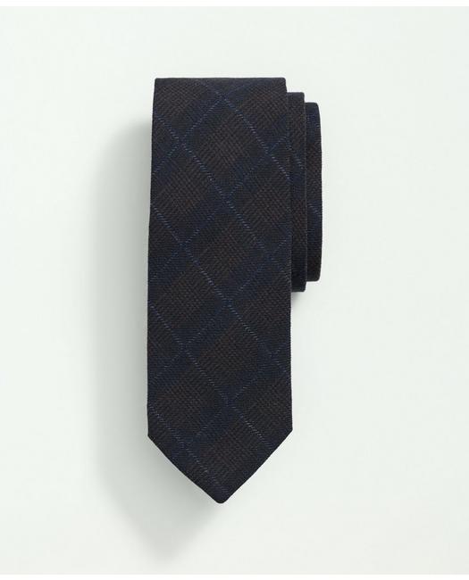 Brooks Brothers Wool Glen Plaid Tie | Navy | Size Regular