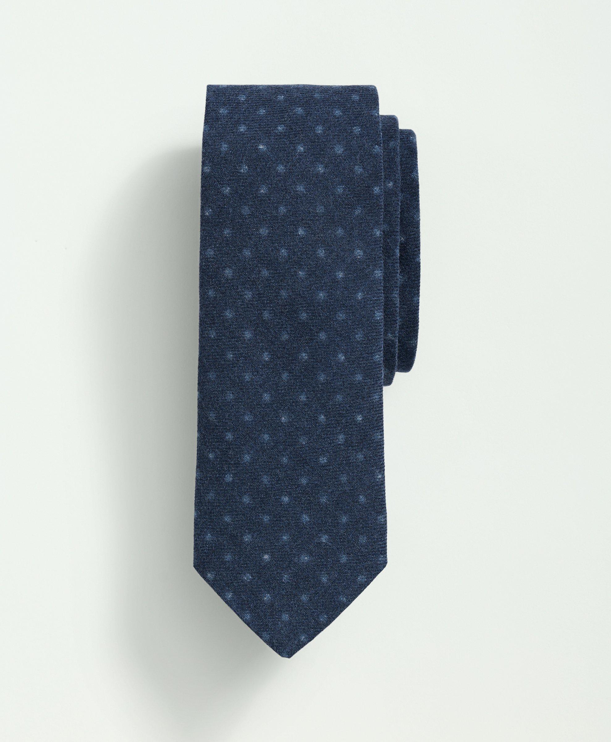 Brooks Brothers Wool Golden Fleece Dot Tie | Blue/grey | Size Regular In Blue,grey