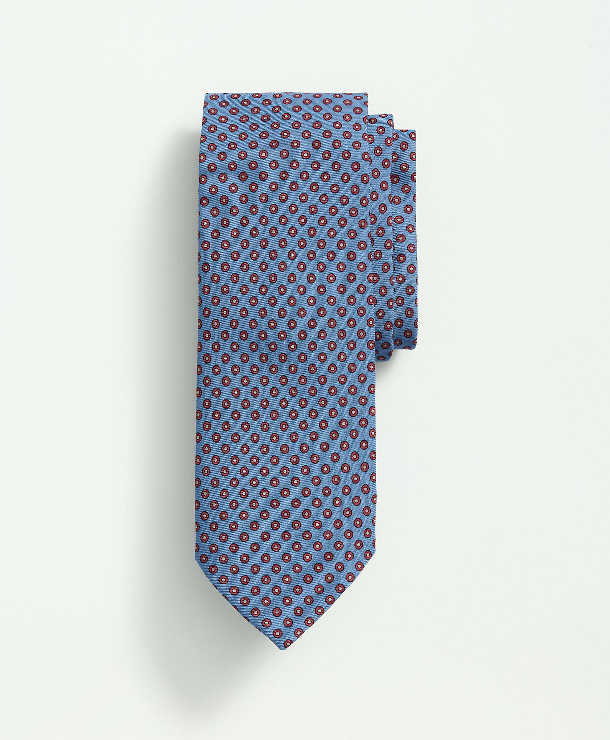Brooks Brothers Silk Framed Circle Tie | Light Blue | Size Regular