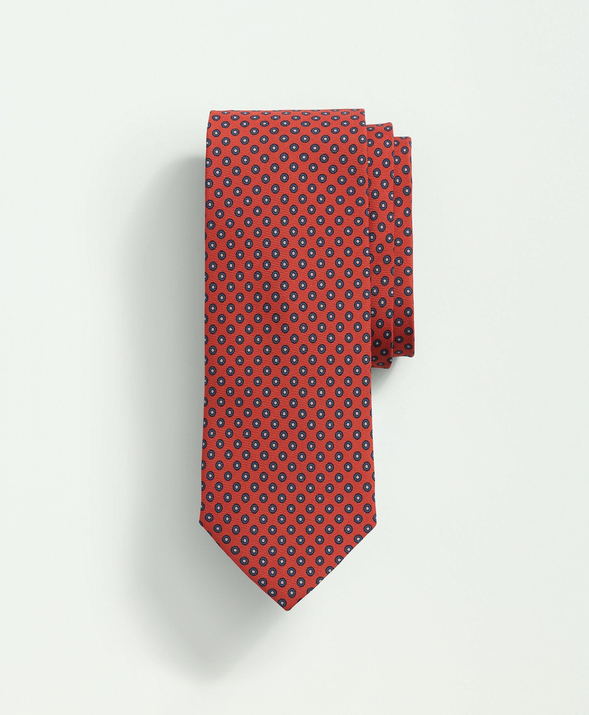 Brooks Brothers Silk Framed Circle Tie | Orange | Size Regular