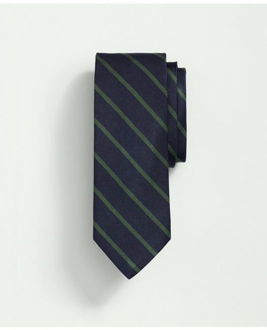 Brooks Brothers Silk Rep Striped Tie | Navy/green | Size Regular In Navy,green