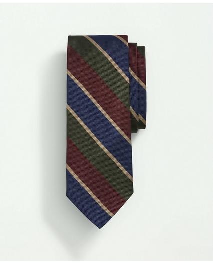 Silk Blod Tri-Color Striped Tie