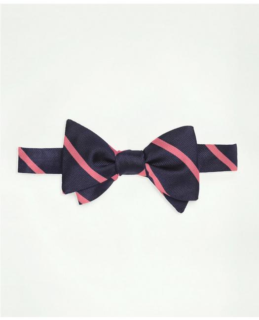 Brooks Brothers Silk Rep Striped Bow Tie | Navy