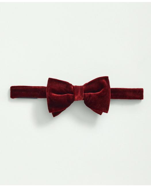 Brooks Brothers Silk Blend Velvet Bow Tie | Dark Red
