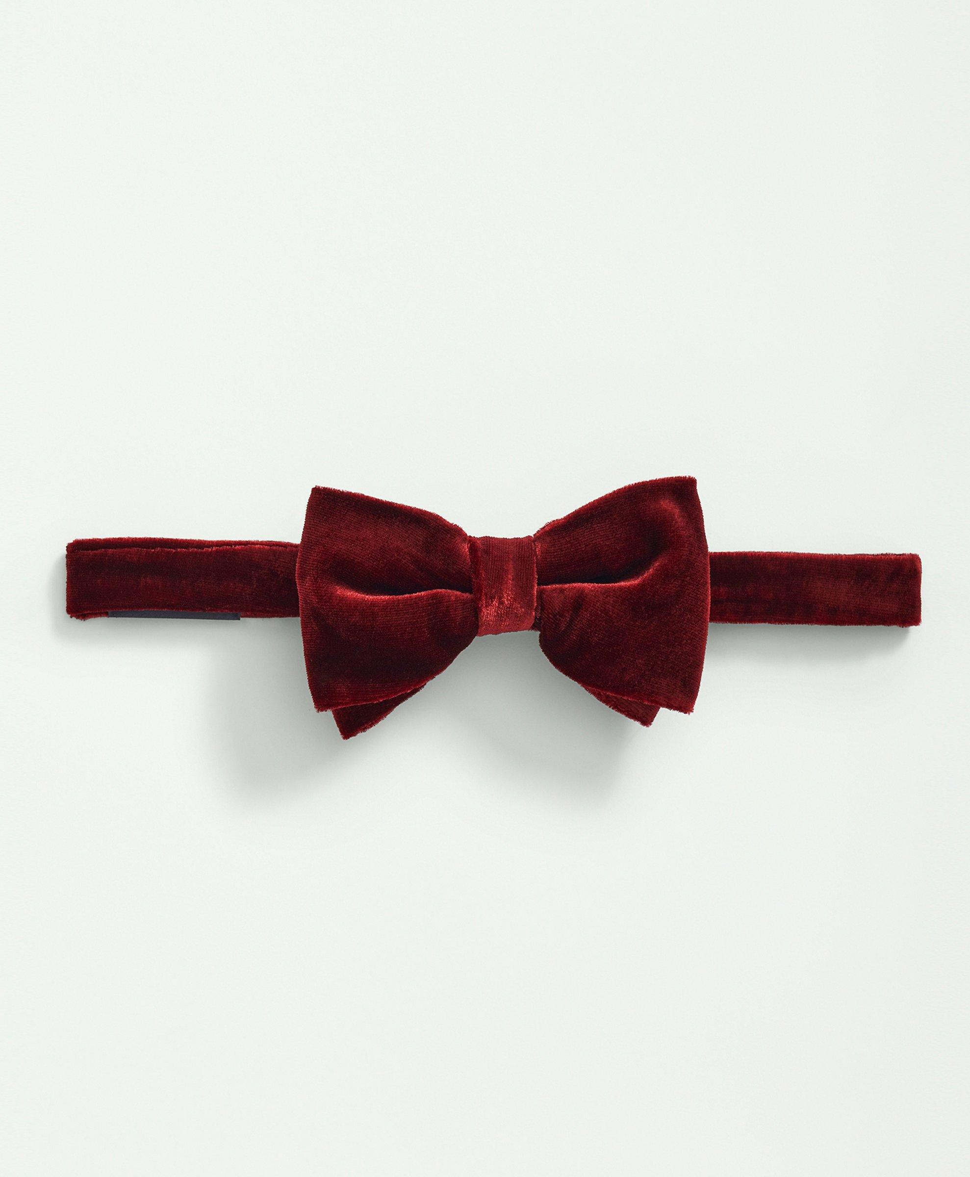 Brooks Brothers Silk Blend Velvet Bow Tie | Dark Red