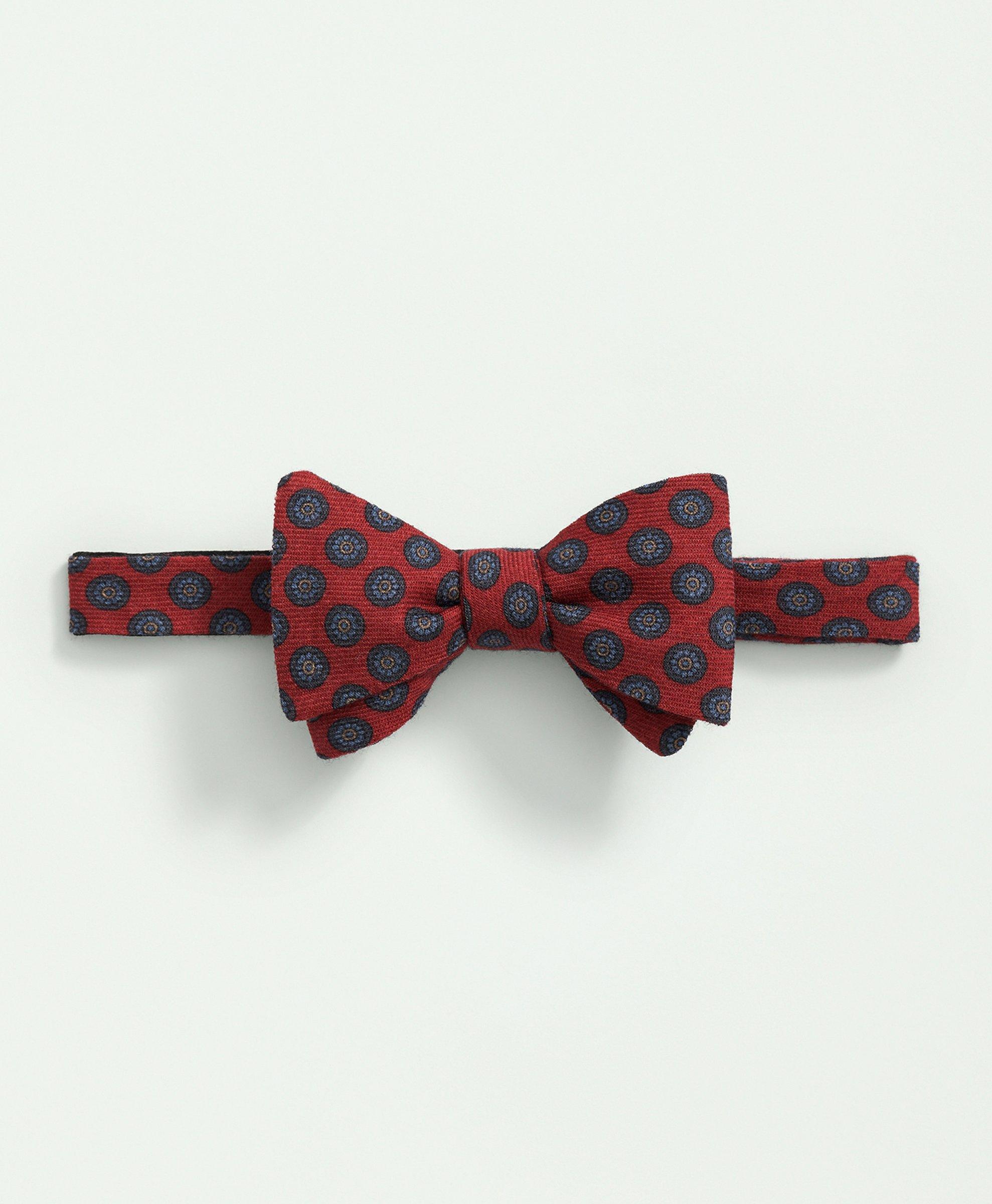 Brooks Brothers Wool Flower Medallion Bow Tie | Red/navy In Red,navy