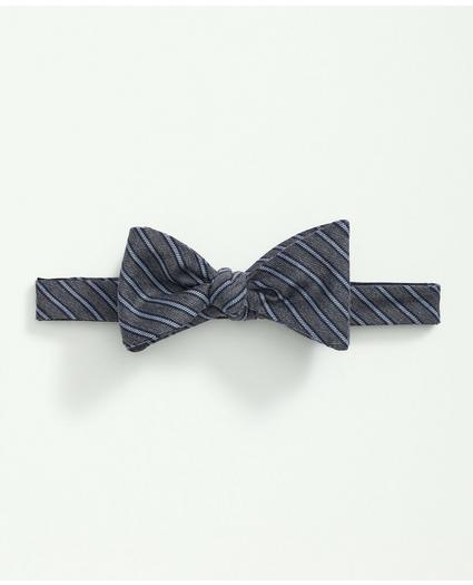 Wool Silk Mini Framed Striped Bow Tie