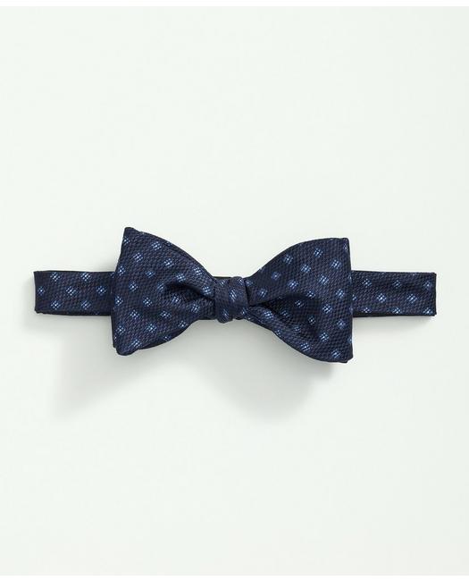 Brooks Brothers Silk Mini Square Floral Bow Tie | Navy