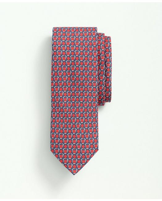 Brooks Brothers Silk Bold Circle Link Tie | Red | Size Regular