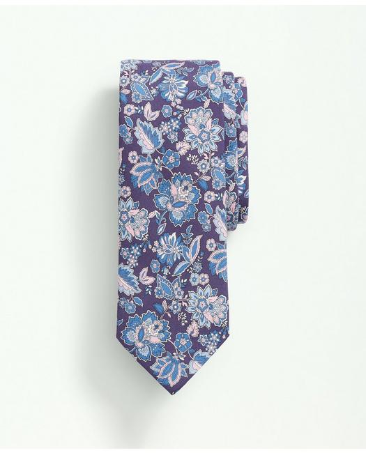 Brooks Brothers Silk Floral Paisley Tie | Purple | Size Regular