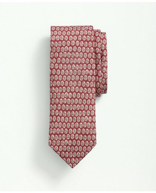 Brooks Brothers Silk Watercolor Medallion Tie | Burgundy | Size L/xl