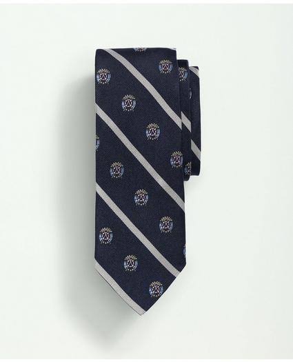 Silk Nautical Crest Striped Tie