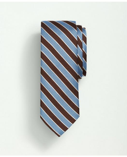 Brooks Brothers Silk Textured Framed Bold Striped Tie | Brown | Size Regular