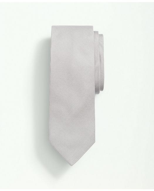 Brooks Brothers Silk Textured Tie | Light Grey | Size Regular