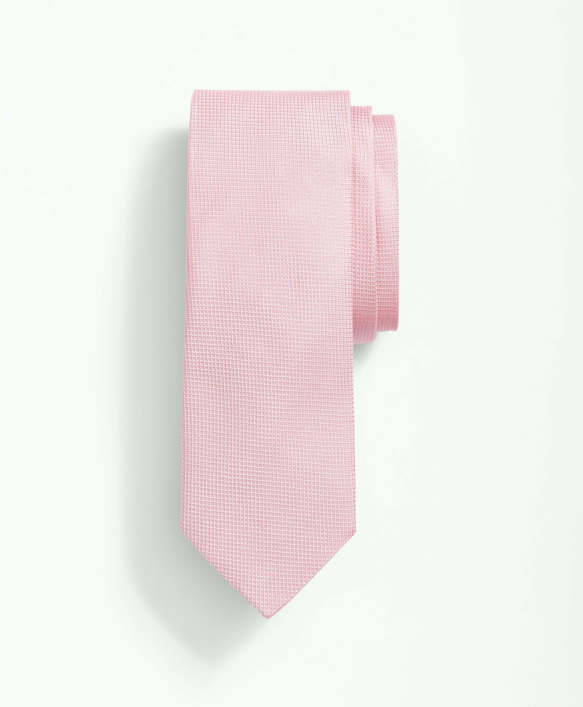 Brooks Brothers Silk Textured Tie | Pink | Size L/xl