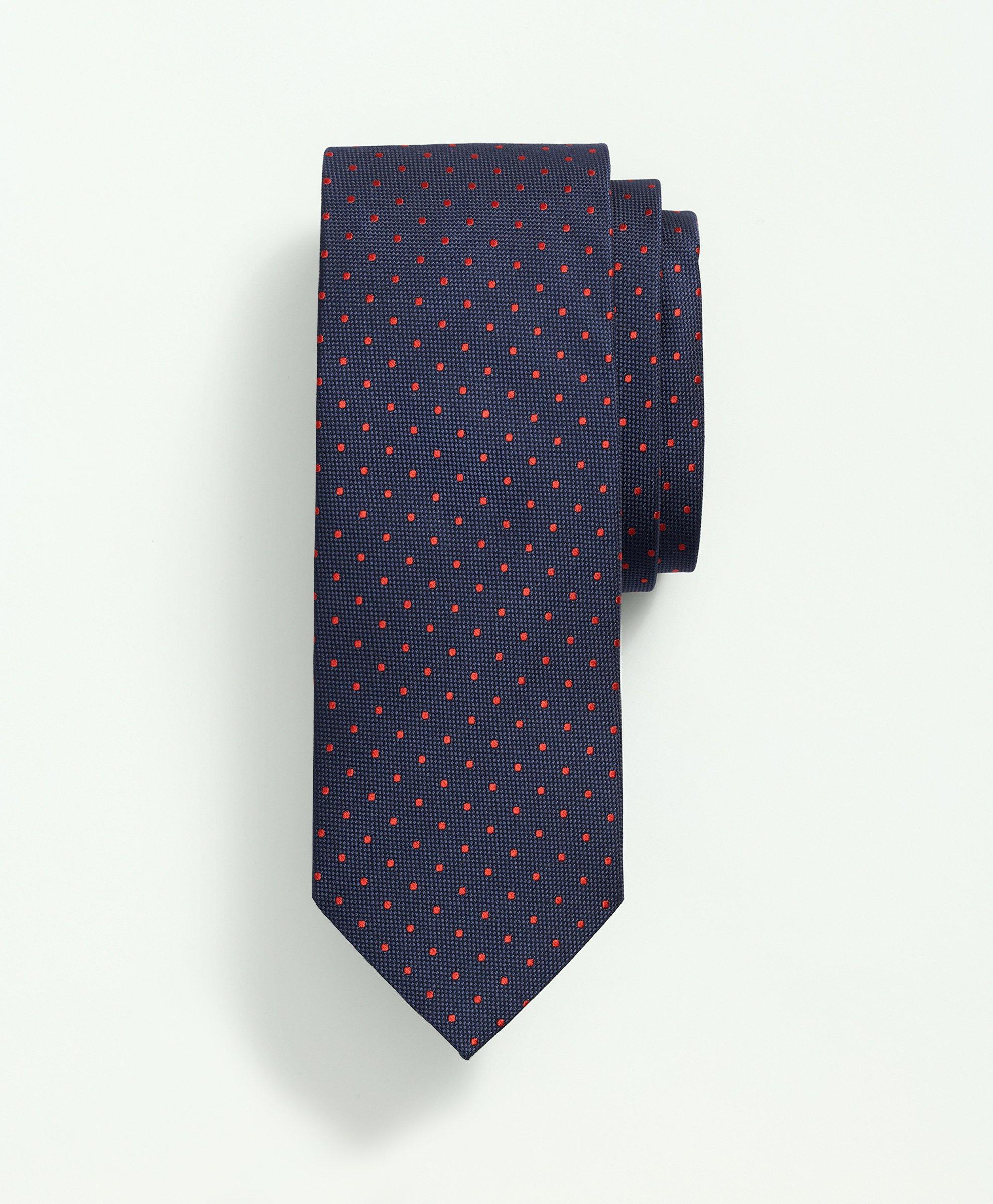 Shop Brooks Brothers Silk Small Contrast Dot Tie | Navy/red | Size Regular In Navy,red