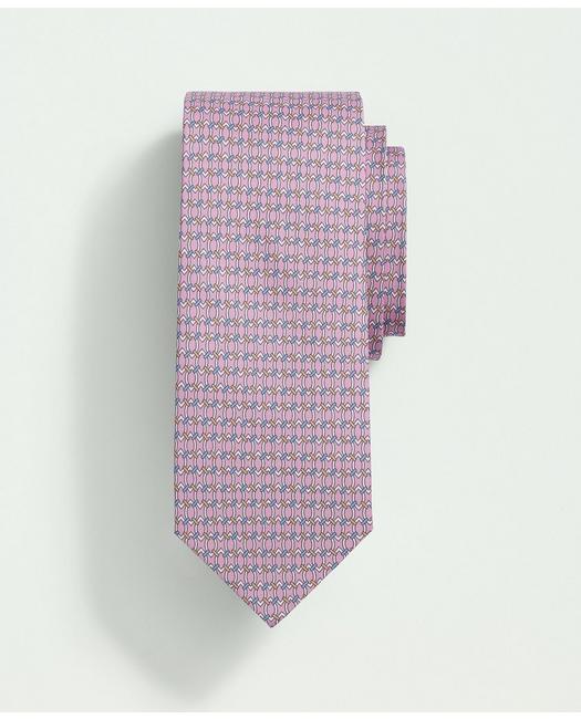 Brooks Brothers Silk Oval Link Tie | Pink | Size Regular