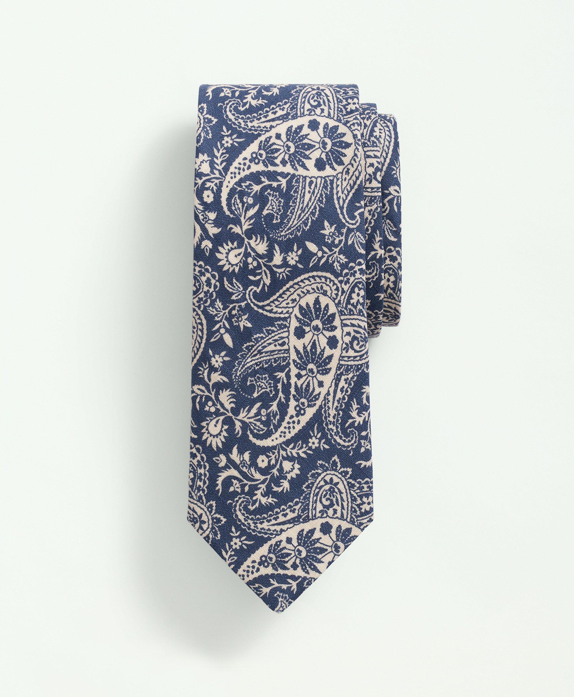 MENS BROWN & NAVY PAISLEYTIE