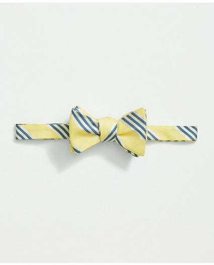 Silk-Cotton Triple Stripe Bow Tie