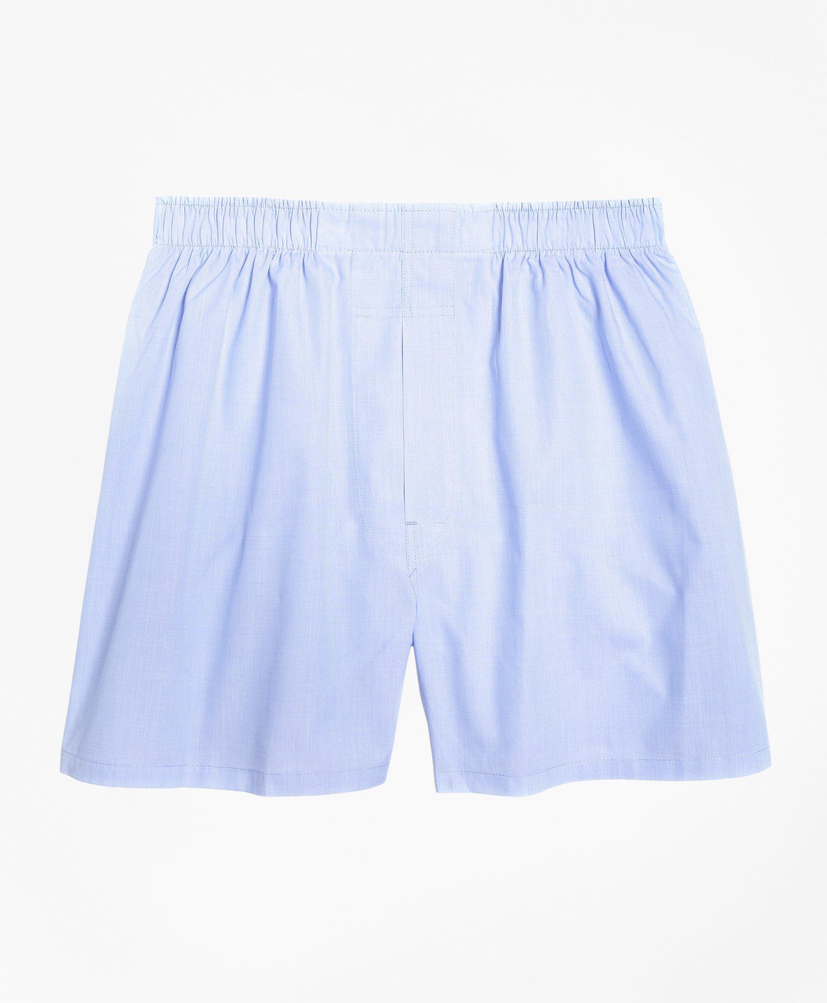 Shop Brooks Brothers Traditional Fit End-on-end Boxers | Light Blue | Size 52