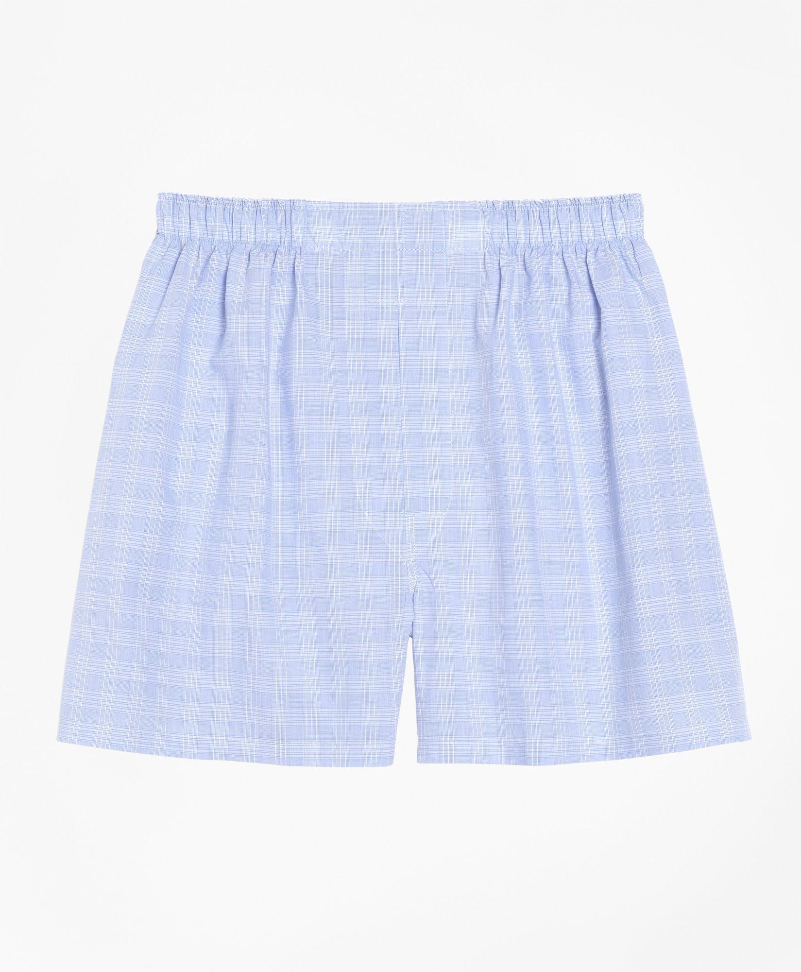 Shop Brooks Brothers Traditional Fit Glen Plaid Boxers | Blue | Size Large