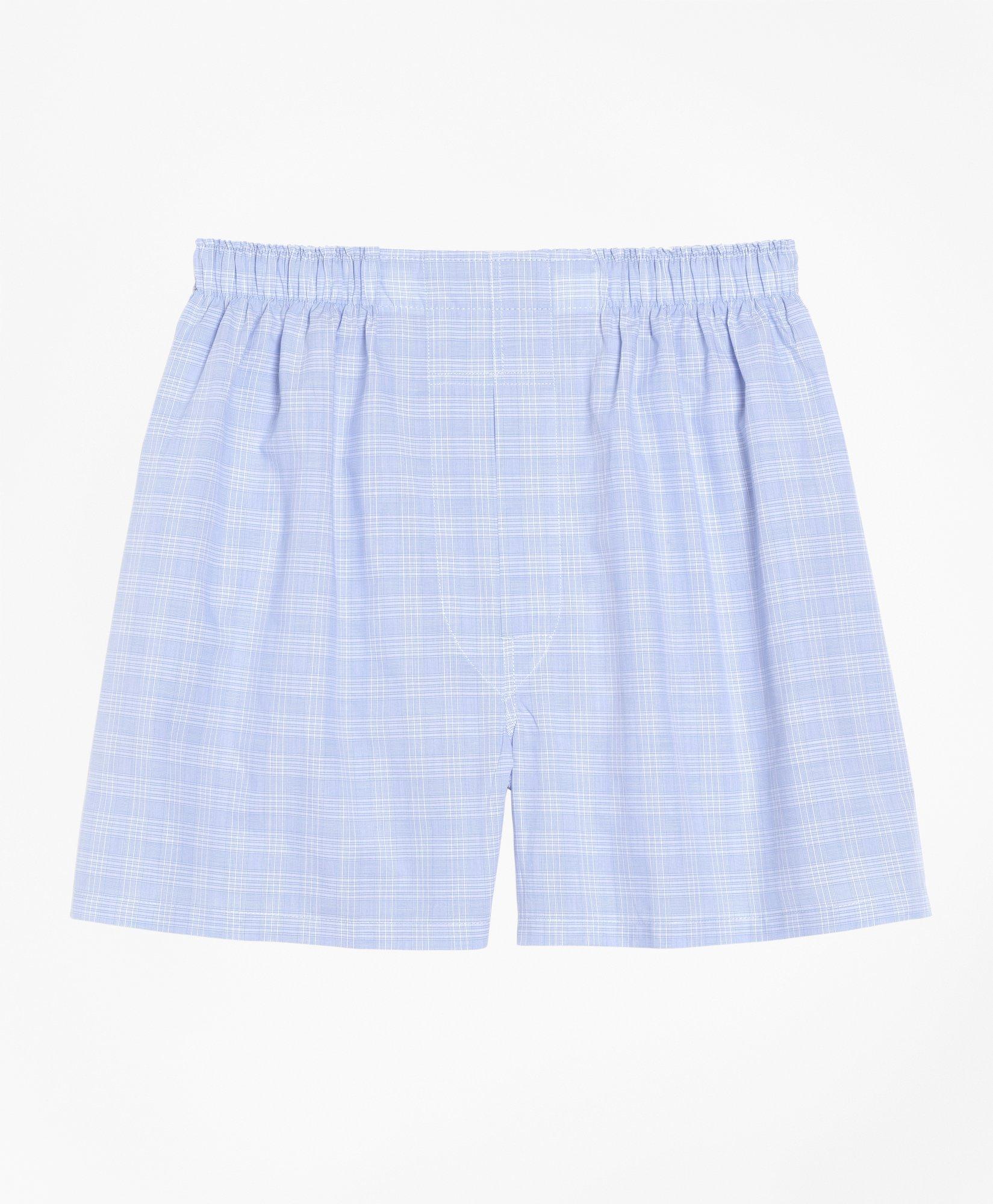 Brooks Brothers Traditional Fit Glen Plaid Boxers In Blue