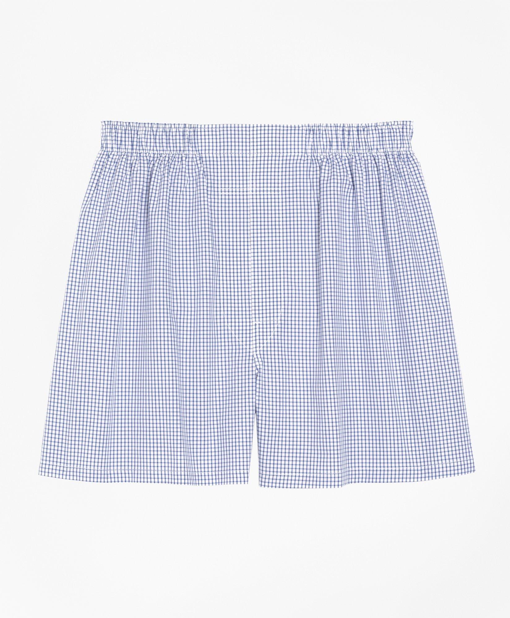 Brooks Brothers Traditional Fit Small Check Boxers In Navy