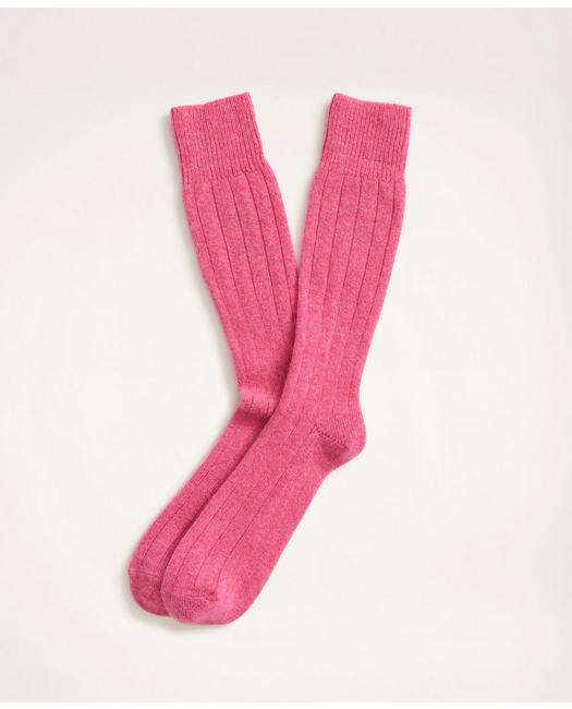 Brooks Brothers Cashmere Crew Socks | Bright Pink