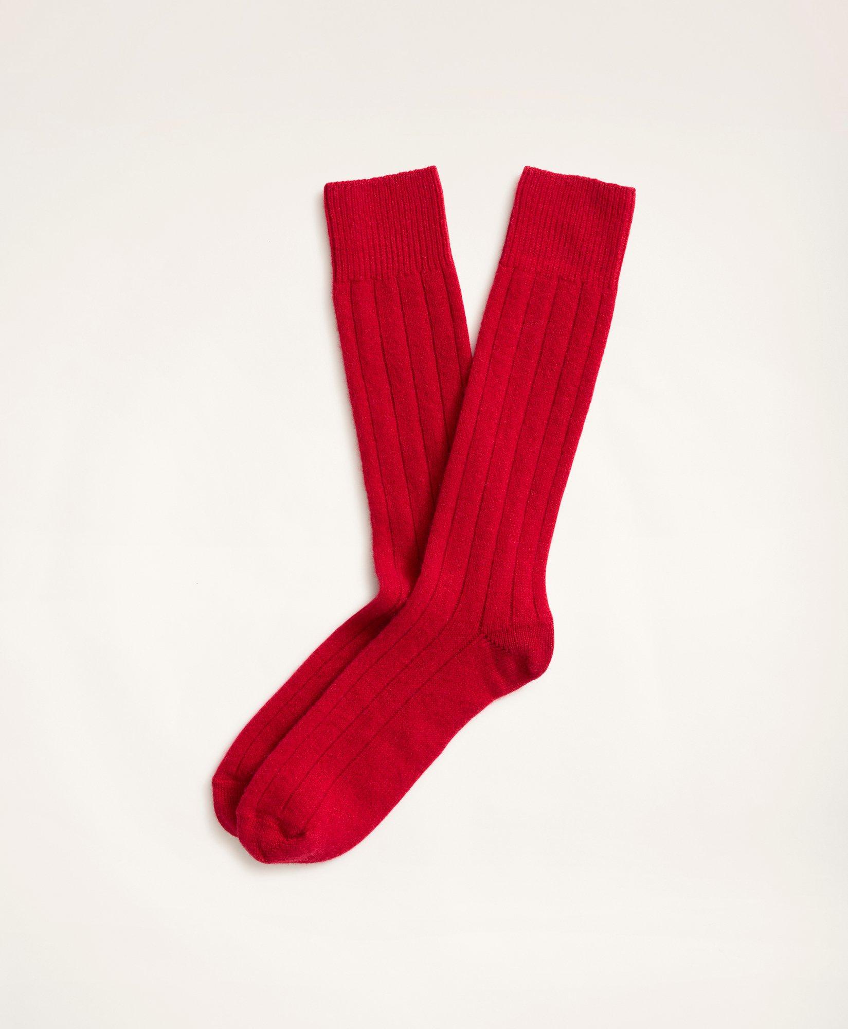 Brooks Brothers Cashmere Crew Socks In Red