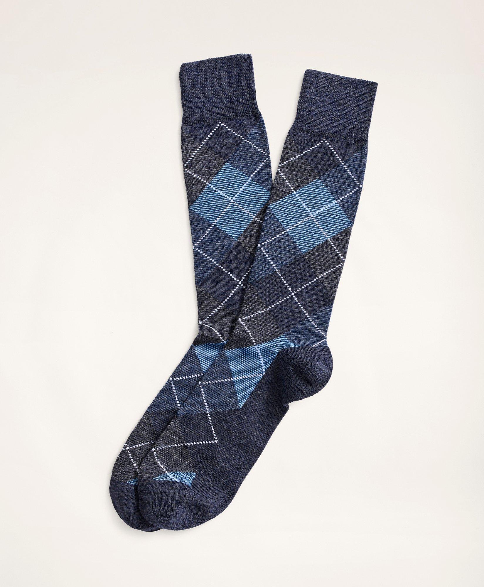 Shop Brooks Brothers Feeder Stripe Argyle Crew Socks | Blue