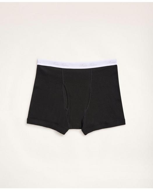 Brooks Brothers Supima Cotton Boxer Briefs-3 Pack | Black | Size Small